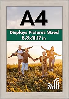 Americanflat A4 Picture Frame with Shatter-Resistant Glass - 8.3x11.7 Frame with Engineered Wood - Signature Collection - A4 Frames for Tabletop and Wall Display - Light Wood