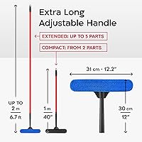 Vista 6 de Tyroler - Escobilla profesional de ventana para el hogar, escobilla de 12 a 80 pulgadas de largo para limpieza de ventanas, kit de limpieza