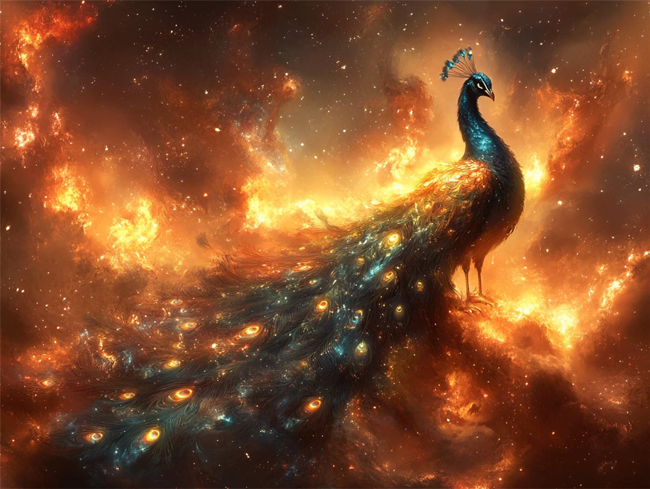 Puzzle dla dorosłych 6000, płomień paw, 179 x 105 cm, n-314