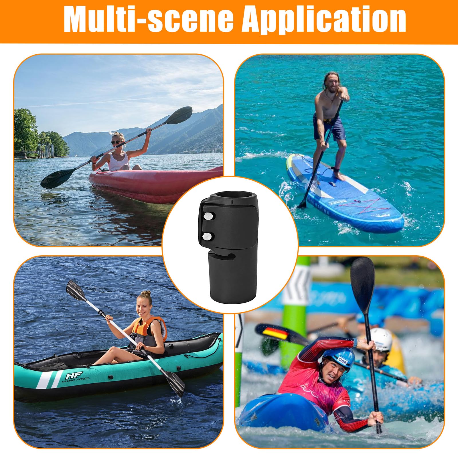 Morsetto Pagaia SUP a Sgancio Rapido, 2 Clip PVC, Rilascio Rapido con Serratura da Surf