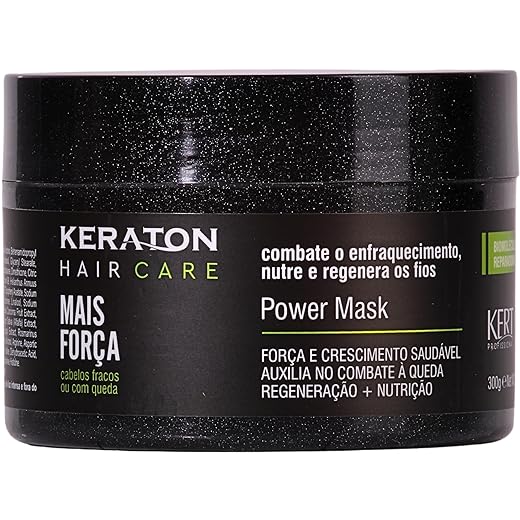 Keraton, Máscara de tratamento, Mais Força, Hair Care, 300g, Preto