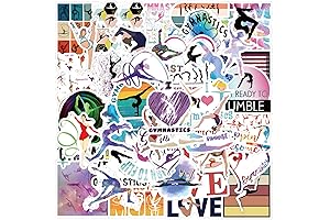 55PCS Gymnastics Water Bottle Stickers for Girls - Aesthetic Gymnastics Stickers Waterproof...