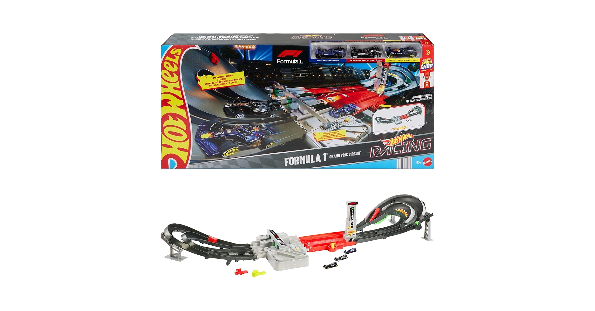 Amazon.com: Hot Wheels Toy Car Track Set, Formula 1 Grand