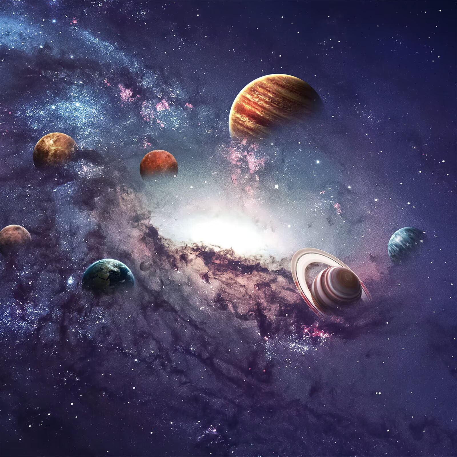 Jinmer Light Solar System Planet Diamond Painting Kits,Diy 5D Diamond Art Painting Kit Full Square Drill,20X20 In Gem Art Embroidery Cross Stitch Painting By Numbers For Adults Kids Living Room Bedroom Wall Decor