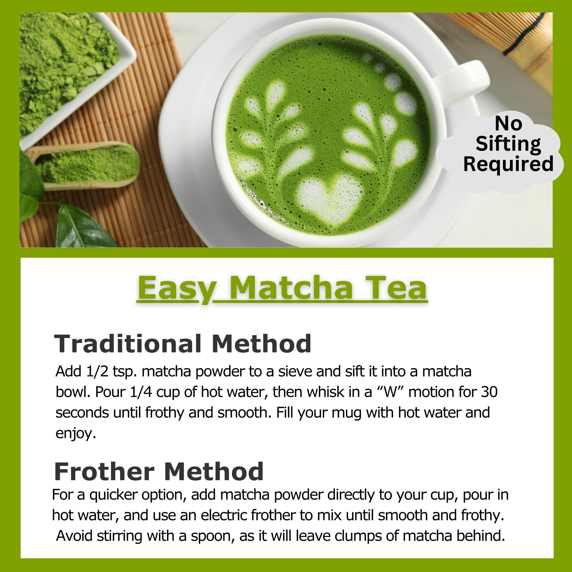 Cherie Sweet Heart Organic Matcha Green Tea Powder - Premium Culinary Grade Authentic Japanese Origin Antioxidant-Rich Gluten-Free Vegan — view 6