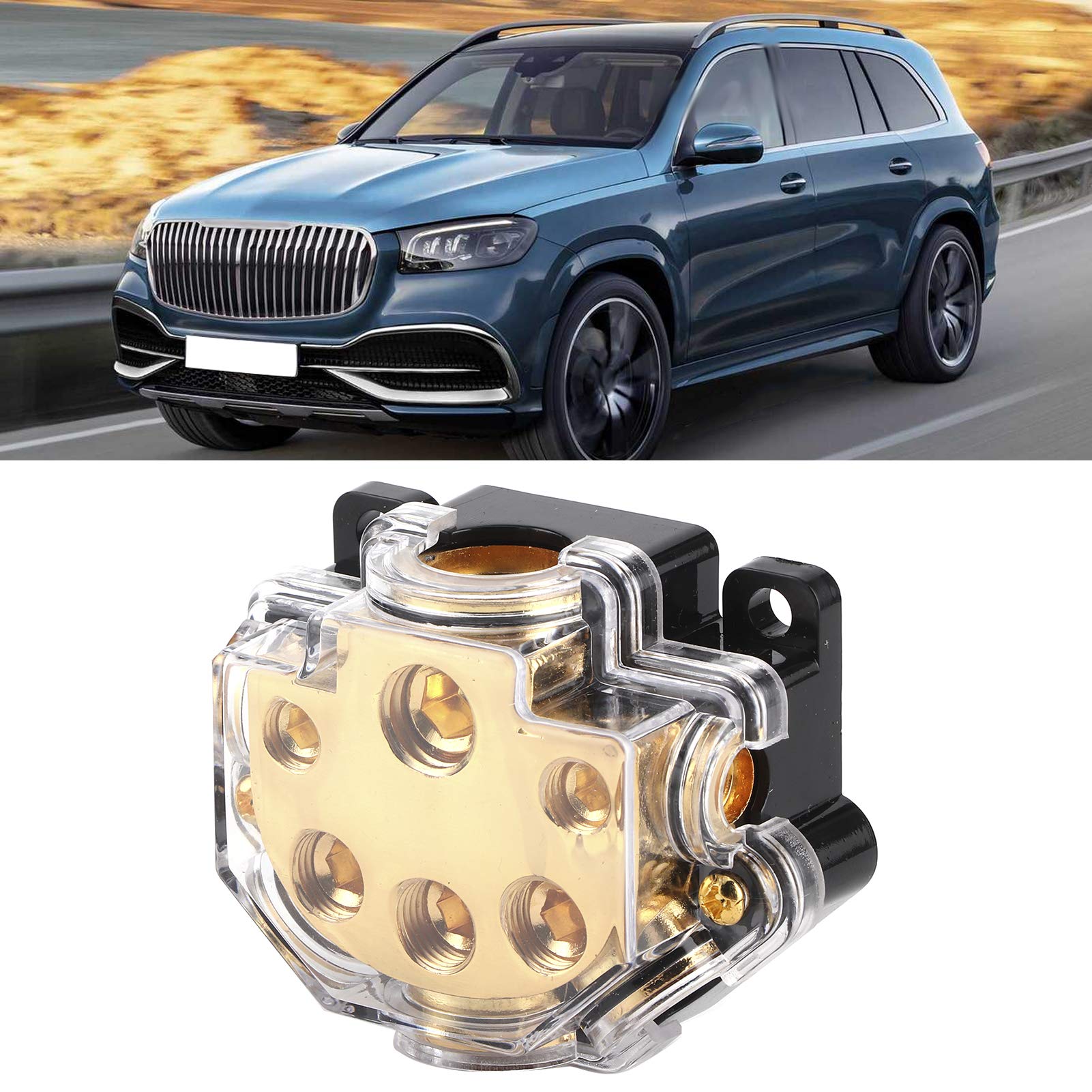 Distributore Sdoppiatore per Cavi di Messa a Terra 1 in 5 Vie Blocco Distribuzione Energia Blocco di Distribuzione Dell'alimentazione Audio Per Auto Barca Auto