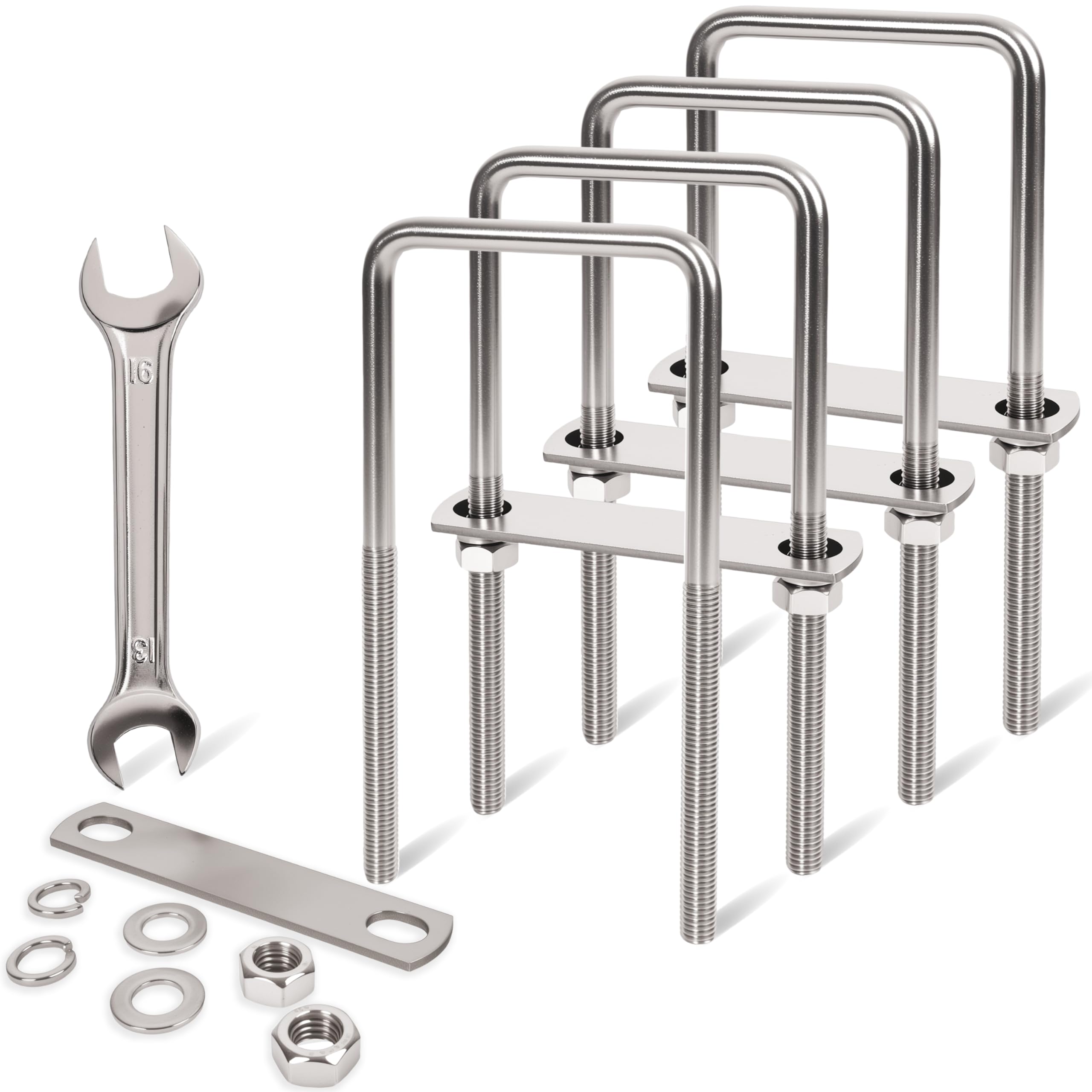 M8 Stainless Steel U-Bolts - 4 Pack -10