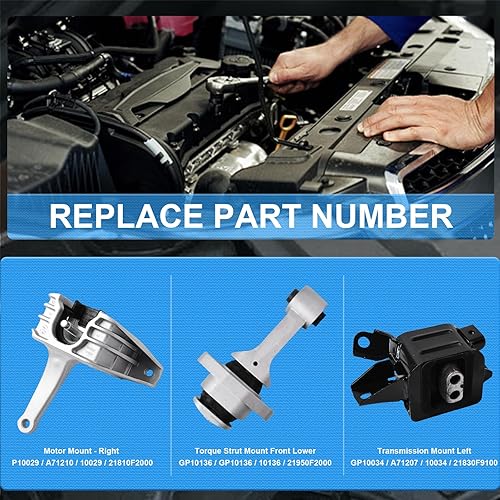 Miniatura 8 de Motor de motor y kits de soporte de transmisión para Hyundai Elantra 2011-2017- 1.6L 1.8L 2.0Lpara Accent, Veloster, para Kia Rio, Forte