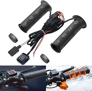 Heated ATV Grips with Thumb Warmer, 12V Electric Handlebar Heating Kit