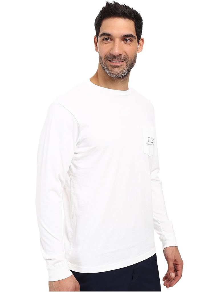 Blue Vineyard Vines Long Sleeve Vintage Whale Pocket Tee