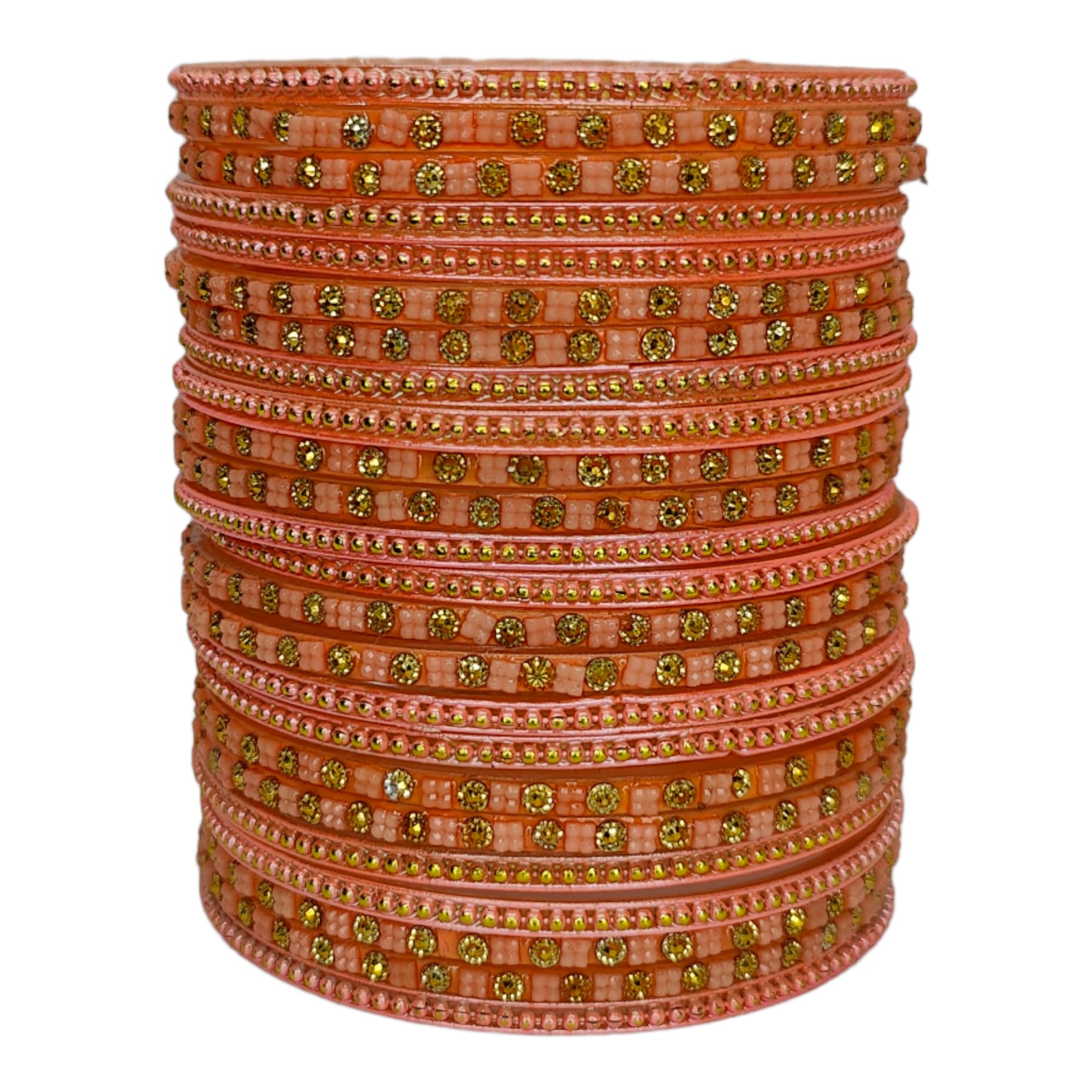 Lyychee glass bangles kundan studeed bangles combination with Matching ball chain bangles Peach in colour for women & girls size(2.6) (B0CC622W82) Amazon Price History, Amazon Price Tracker