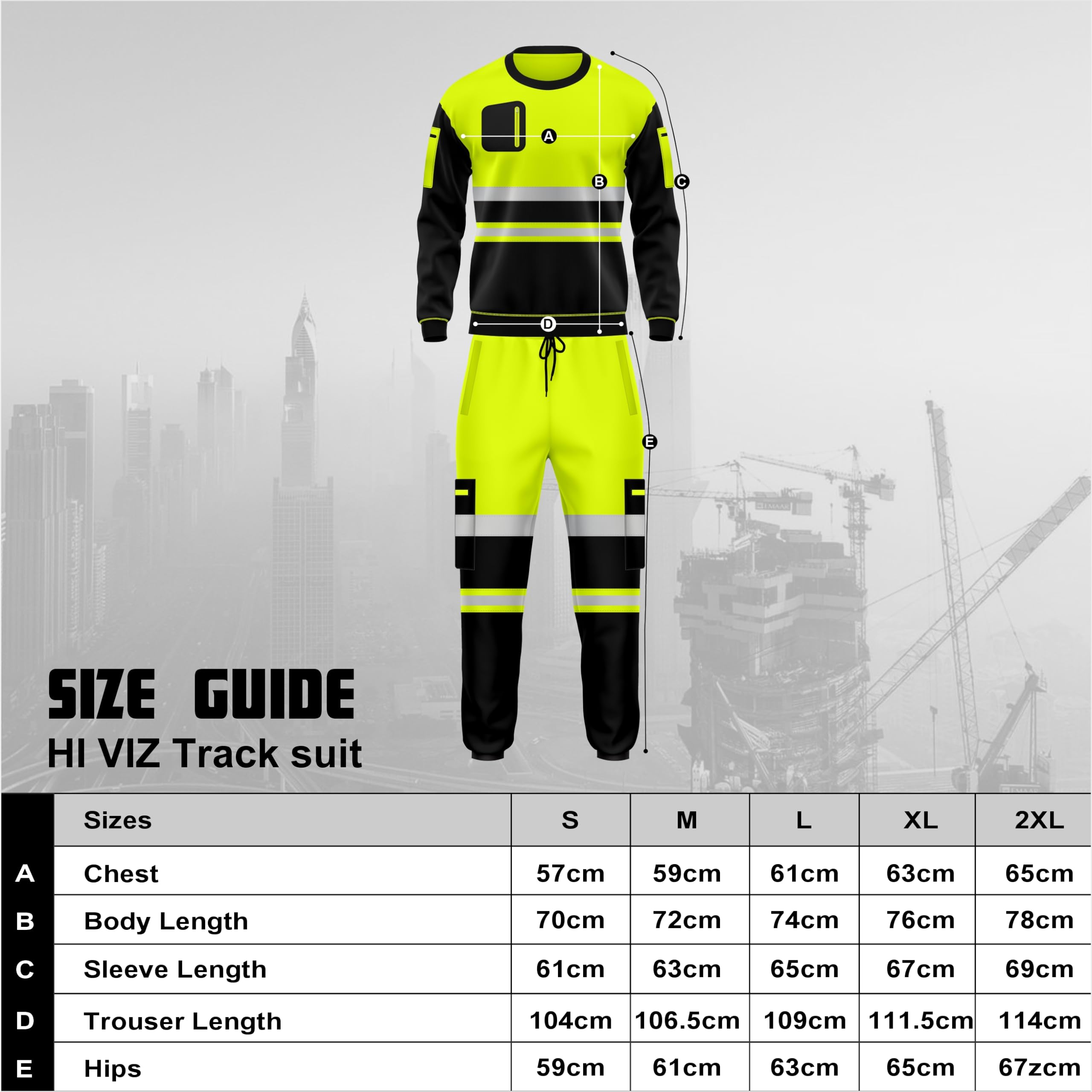 TORO ACTIVA Hi Vis odzież robocza polarowy dres zestaw z otwartym obszyciem spodnie ze sznurkiem kieszenie długie rękawy bluza bezpieczny zestaw góra i dół