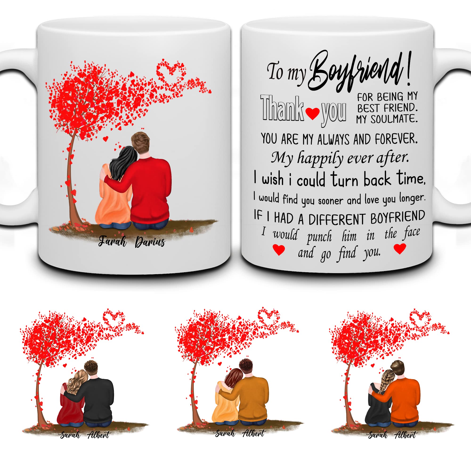 Amazon.com: WHIDOBE Personalized Valentines Day Coffee Mug for Boyfriend  from Girlfriend, Custom Boyfriend Mug with Avatars, Names - Anniversary or  Birthday Gifts for Him, Valentine's Day Gifts for Lover, Couple : Home