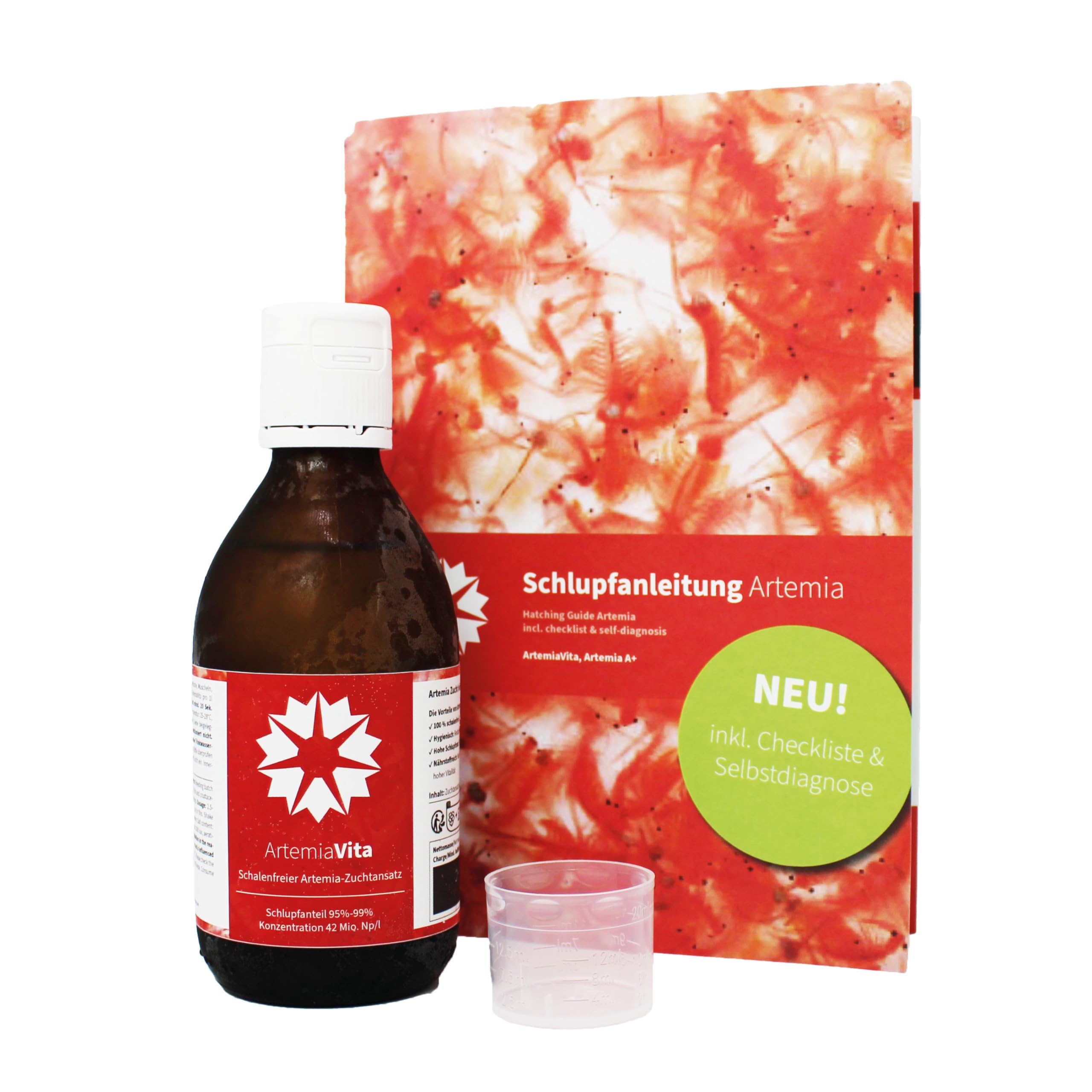 ArtemiaVita 250ml - Artemia Eier entkapselt dekapsuliert - bis 99% Schlupf | Einfach und schalenfrei Salzkrebse züchten - Nur 2,5 ml pro 500 ml Brutansatz - mit Schlupfgarantie