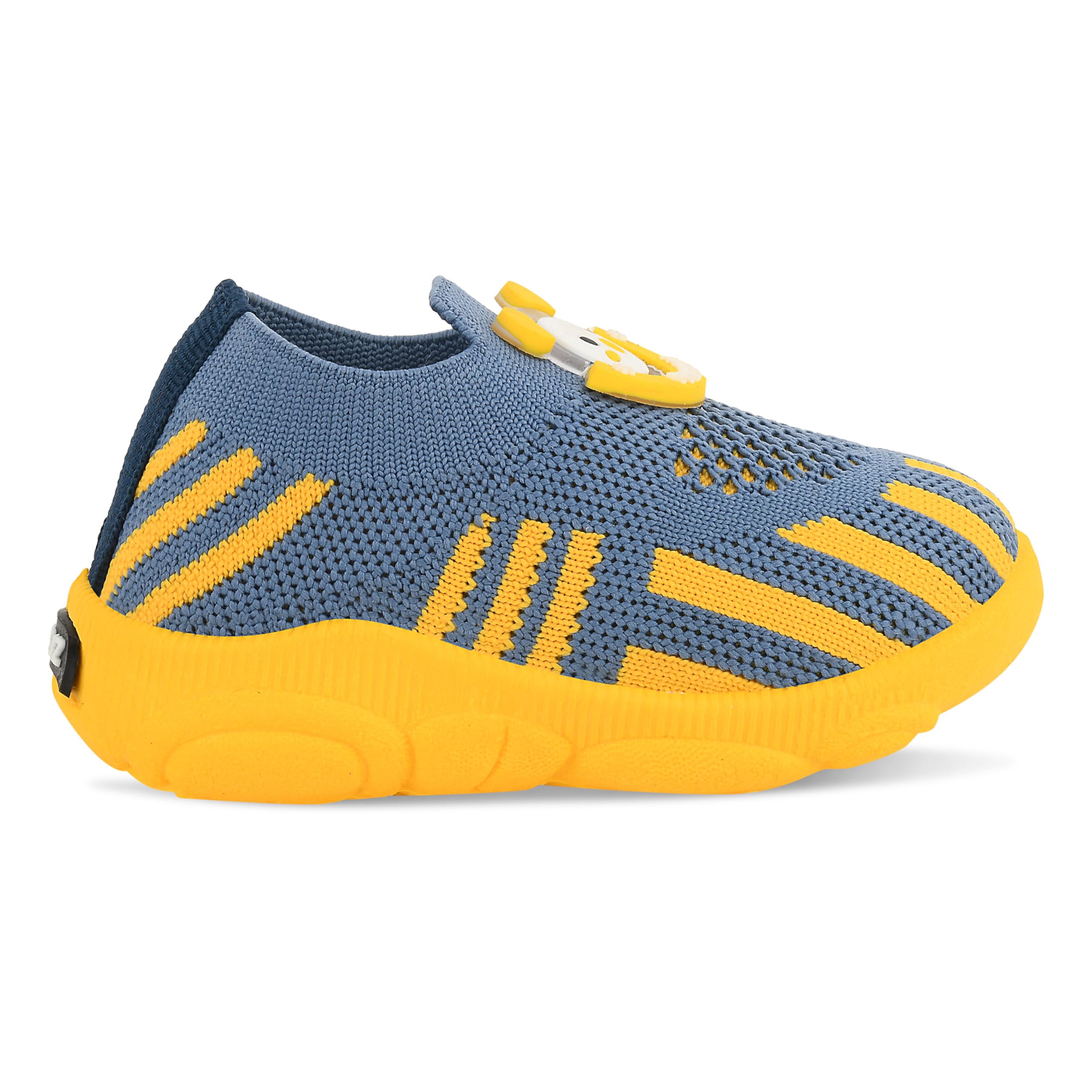 HOOH Baby Walking Shoes with Whistle Sound, Slip-on Knit Breathable Shoes for Baby Boys & Girls upto 0 months to 24 Months (YELLOW BLUE, UK Footwear Size System, Toddler, Age Range, Medium, 12 Months, 18 Months) 1