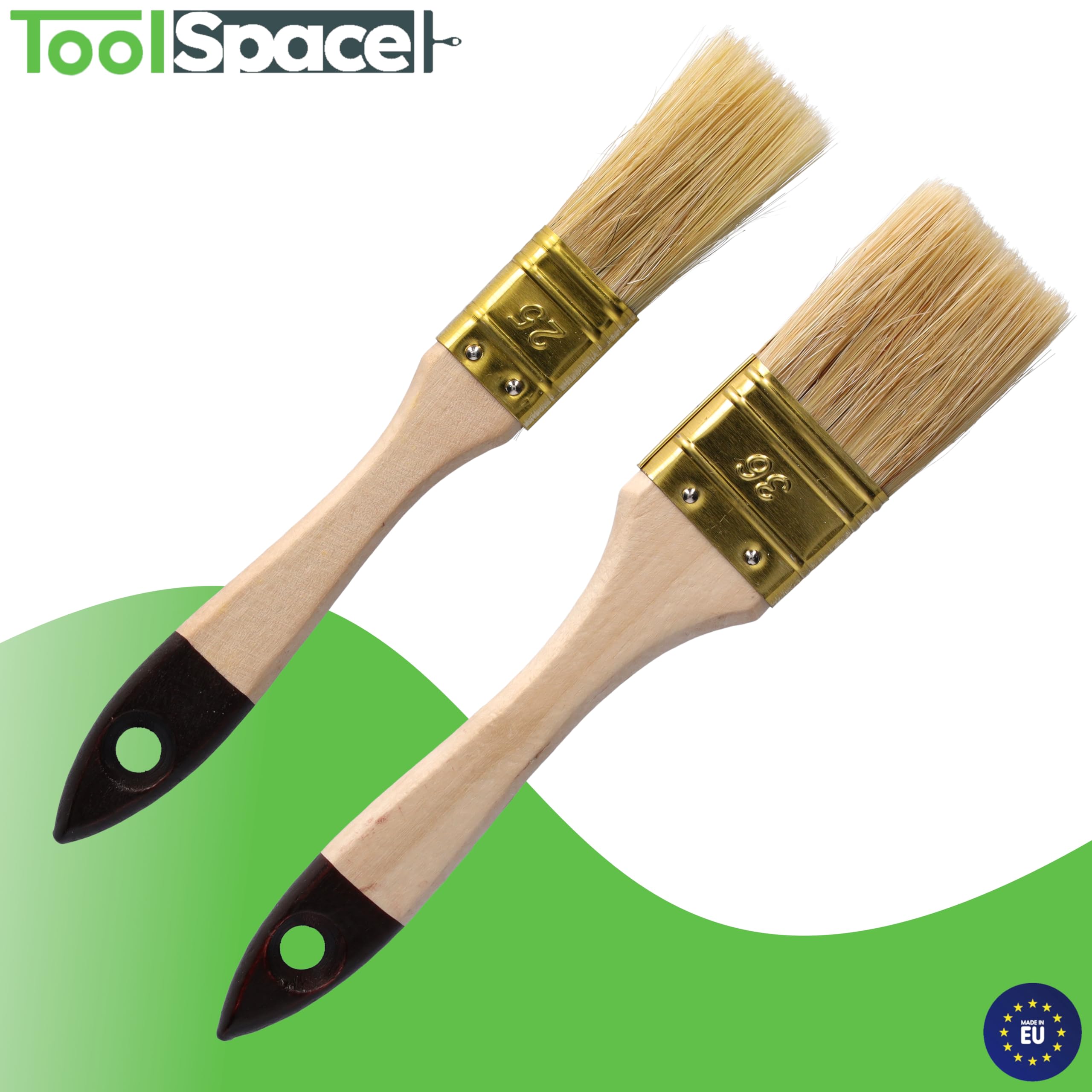 ToolSpace Pędzle Angielskie Profesjonalne 25mm/ 36mm/50mm/76mm pędzel malarski – do farb, lakierów, gruntów i emalii – idealne do domu warsztatu i zastosowań profesjonalnych – wszechstronne trwałe