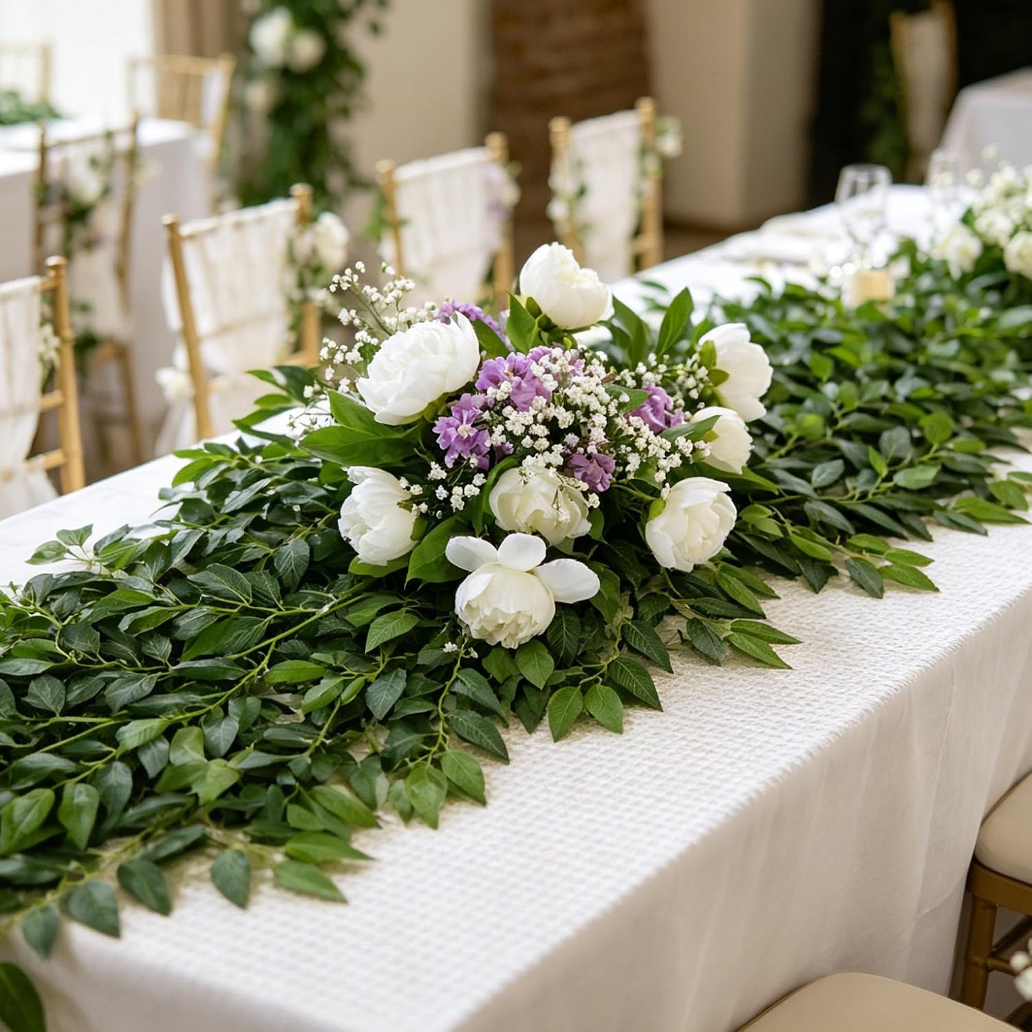 LeafNow 38 Pcs Italian Ruscus Greenery 55cm Artificial Greenery Stems for Wedding Arch Flowers Centerpieces for Tables Balloon Arch Home Decor