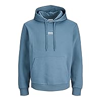 JACK & JONES Jjcorp Graphic Sweat Hood Noos, Blue Mirage