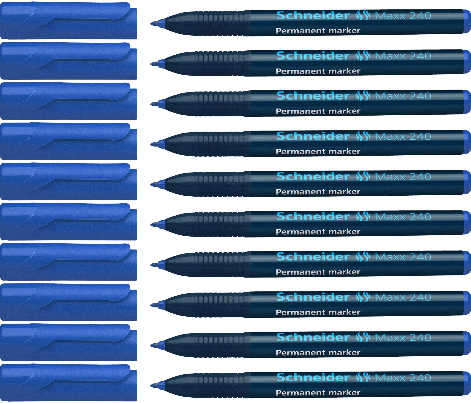Schneider Maxx 240 Slim Permanent Marker - Blue (Pack of 10)