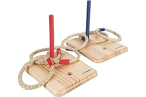 Triumph Wooden Quoit Toss Game Set for Backyard - Features 2 Targets...