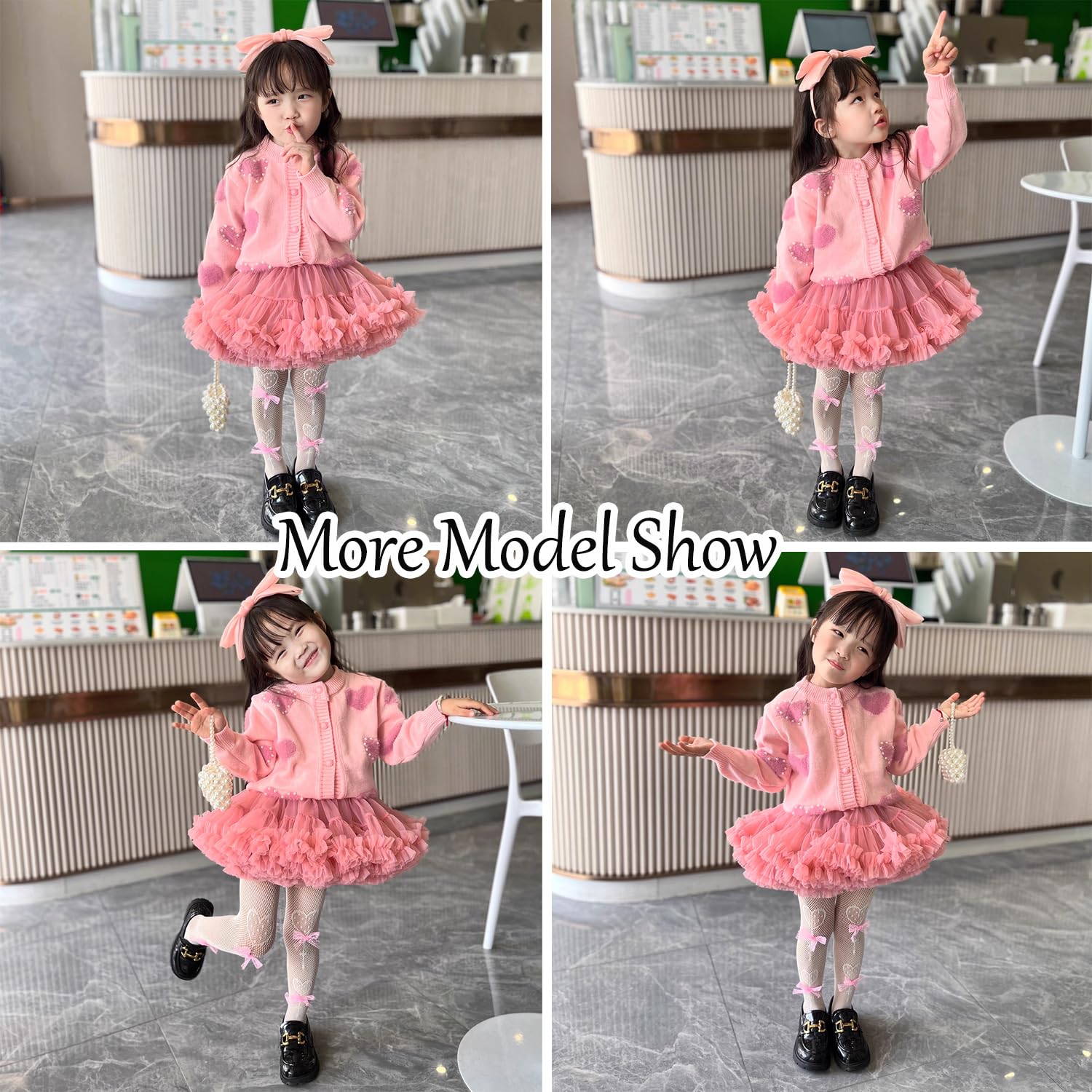 Suéter de punto con botones para niñas pequeñas, abrigo de invierno con perlas para niñas, talla 2-7T