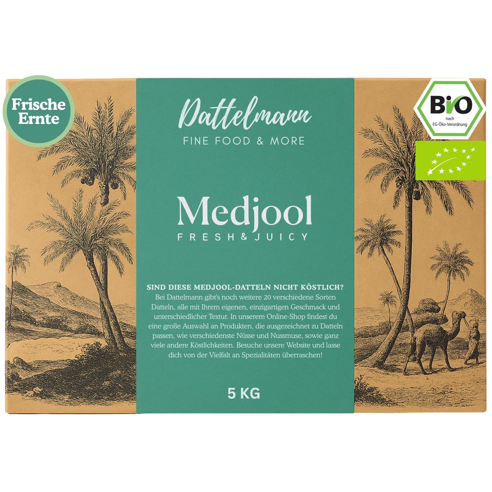 DATTELMANN Medjool Datteln Bio 5KG Medjoul XL Premium Trockenfrüchte