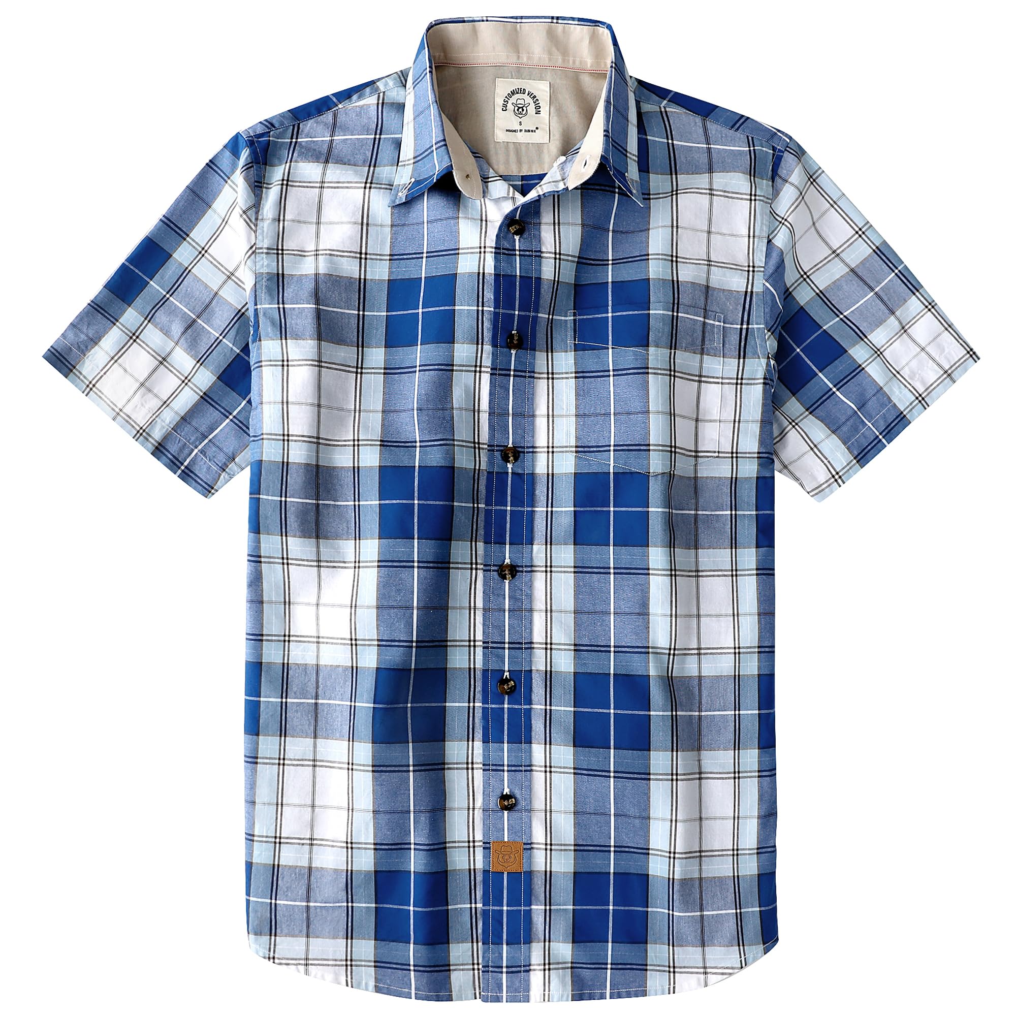 Dubinik® Camicia Uomo Manica Corta Casual con Bottoni Camicia Maniche Corte Uomo 100% Cotone Regular Fit