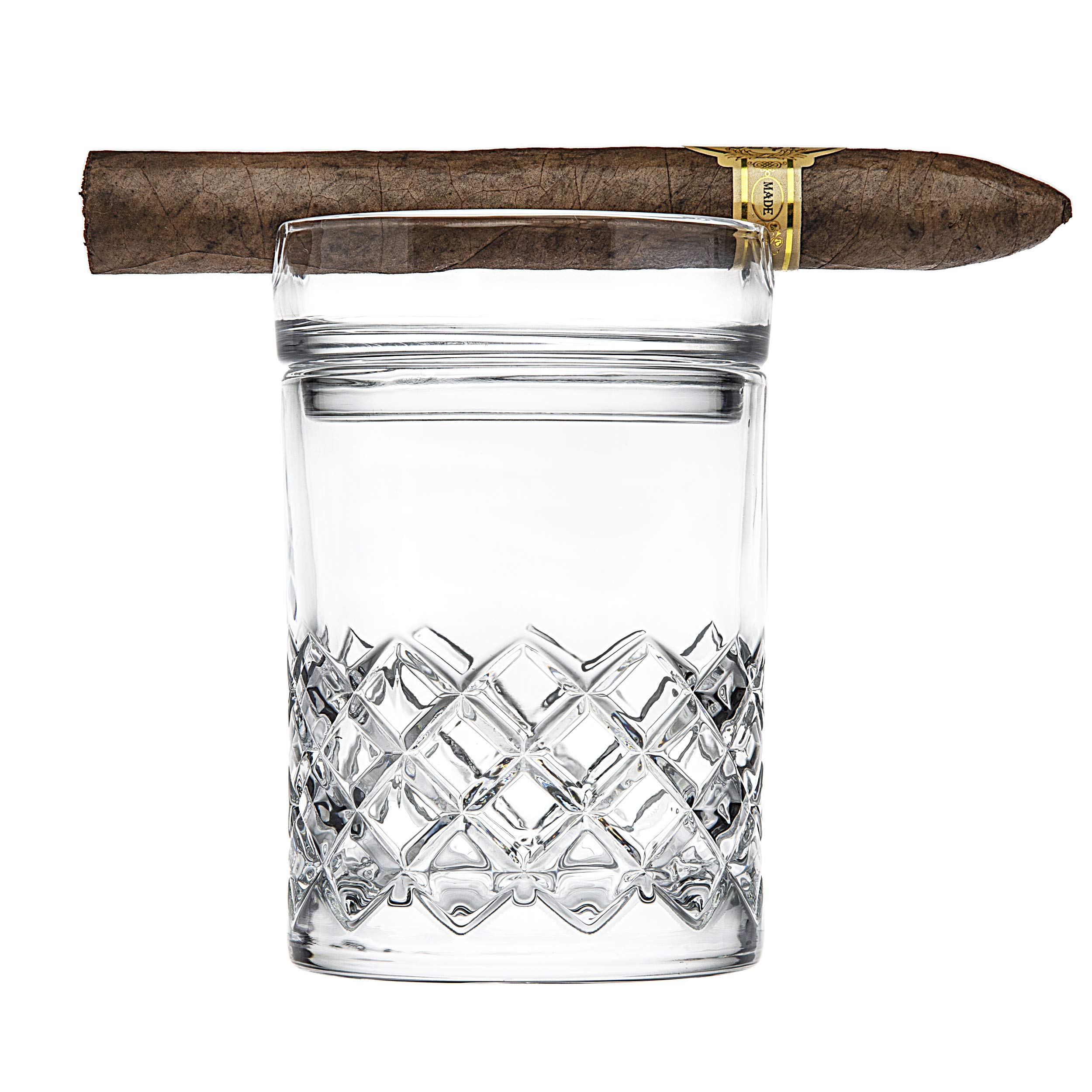 Juego de vasos de whisky de cigarros, juego de barra de vidrio de whisky y puros a la antigua moda 3