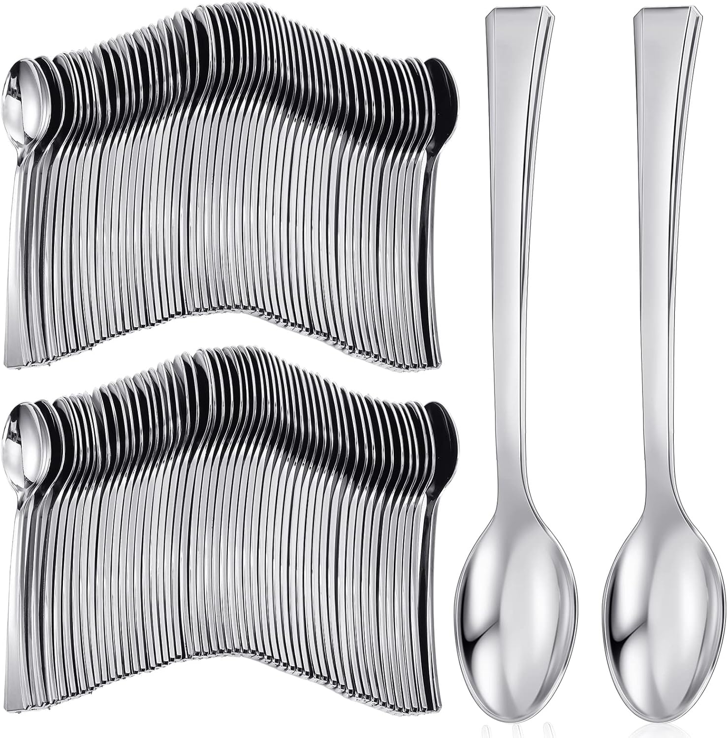 300 Pieces Plastic Mini Appetizer Forks and Spoon 4.53 Inch
