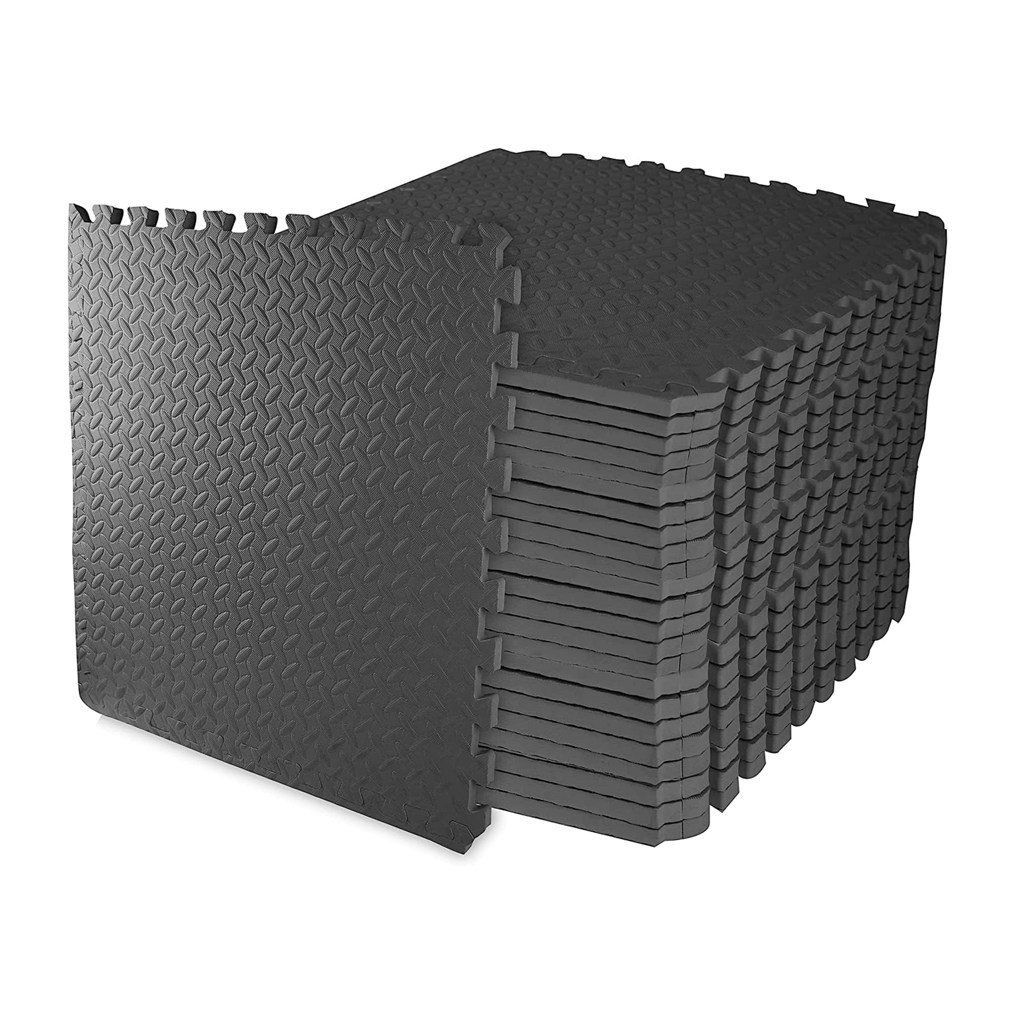 Photo 1 of ***BLUE*** Elevon Puzzle Exercise Gym Flooring Mat, 3/4" Thick EVA Interlocking Foam Tiles Workout Mat for Home Gym, Fitness Equipment, MMA, Gymnastics, 24 Tiles Shock-Absorbing Exercise Mat, Black (96 Sq Ft)