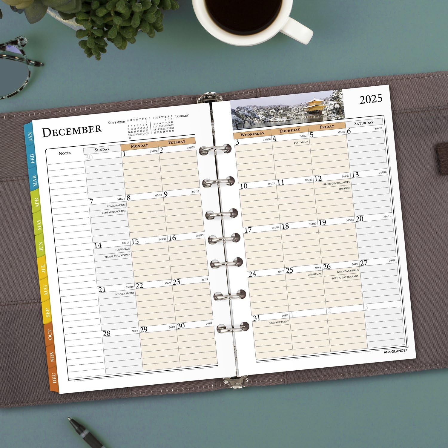2025 AT A GLANCE Zenscapes Daily/Monthly 2 Page Per Day Planner