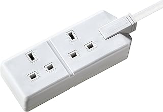 Masterplug EXS1324W-01 Heavy Duty Two Socket Extension Lead, 4 Metre, White