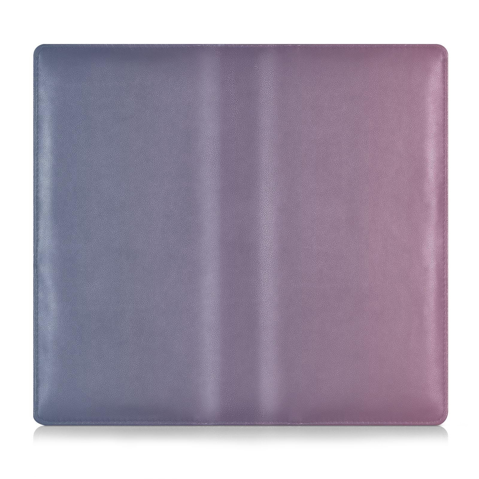 GuoChe Premium Leather Registration and Insurance Card Holder Men Women Essential Car Wallet Case for Driver License, Cards & Essential Documents Blue Pink Gradient