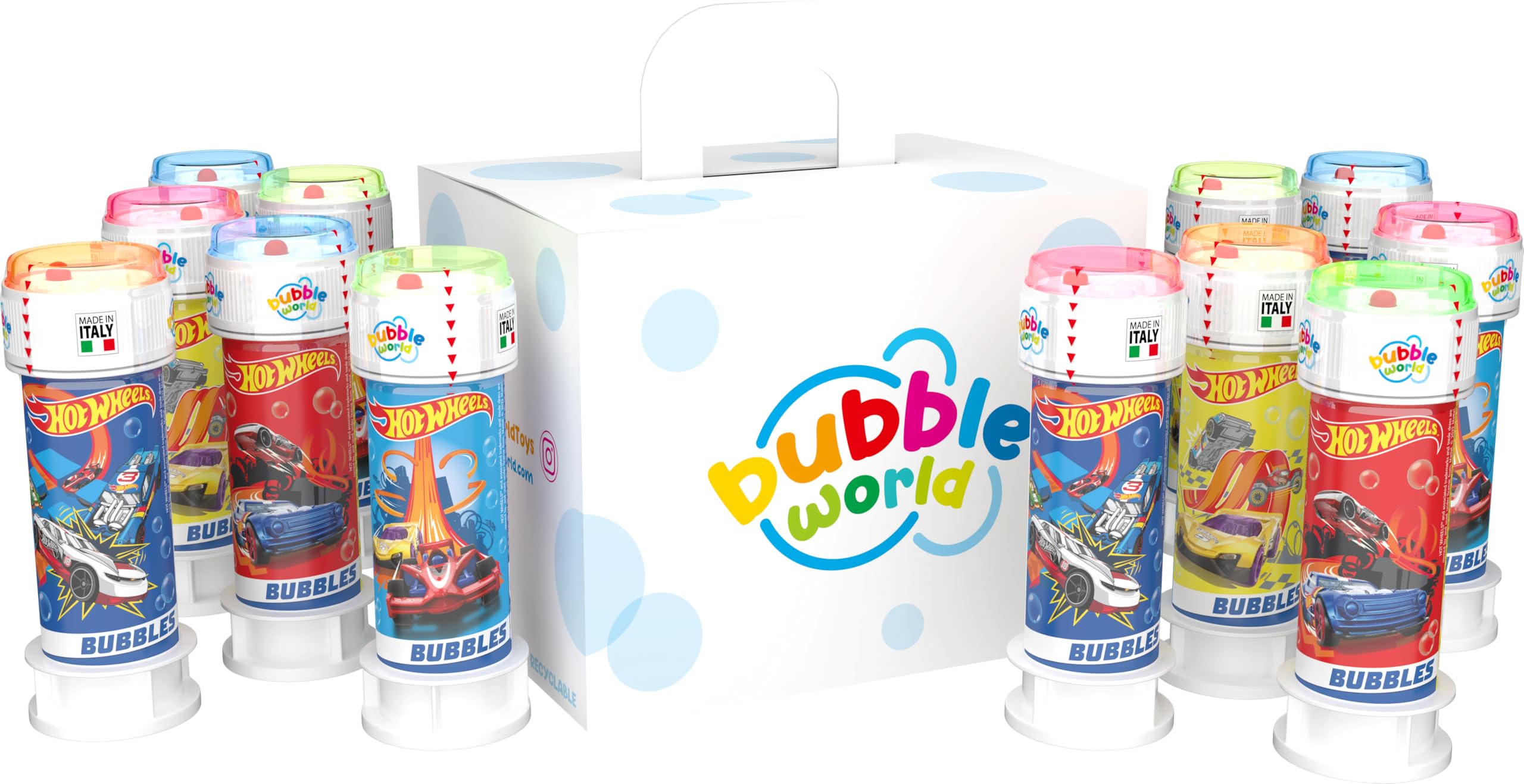 Bubble World Bolle di sapone PIXAR MULTIPROPERTY per bambini Party Pack 12 pz da 60 ml Gadget compleanno a tema Film Animazione Made in Italy