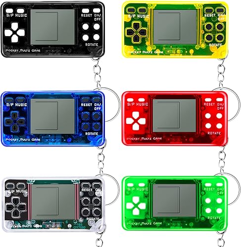 Hazms Llavero de 6 colores para fiestas de videojuegos, 6 colores, suministros de fiesta para niños, recuerdos de videojuegos
