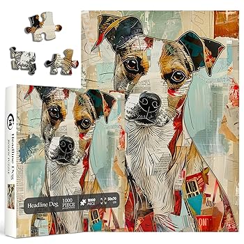 Amazon | ビンテージ犬パズル 大人用 1000ピース レトロ新聞
