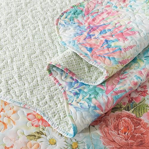 Miniatura 88 de Travan - Juego de edredón de 3 piezas reversible y ligero, ropa de cama con fundas de almohada para todas las estaciones, estampado floral marrón