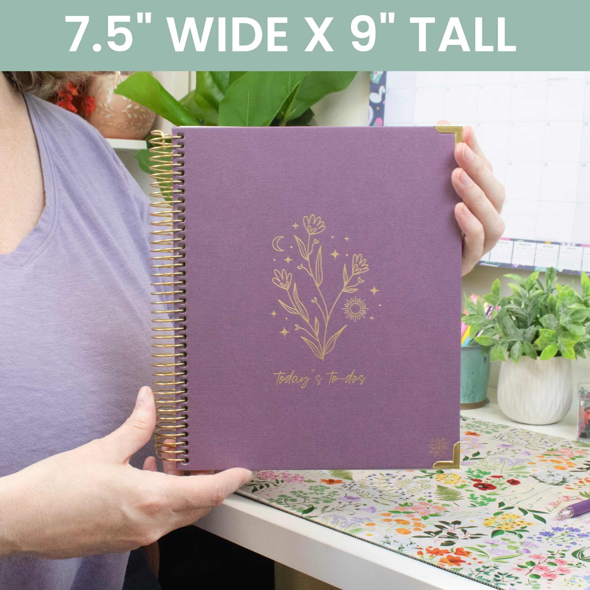 bloom daily planners Undated To-Do List Planner with Hourly Timed Schedule for Appointments - 185 Daily Pages (Half Year) - Hard Cover Page A Day Agenda (7 x 9) - Purple Linen - Image 4