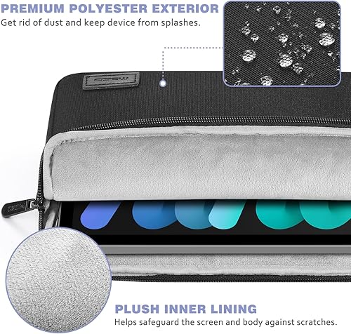 Miniatura 3 de MoKo Funda para tablet de 9-11 pulgadas - Funda de transporte para iPad Pro M4Air M2543, iPad 10th987, Tab S8S9, color negro