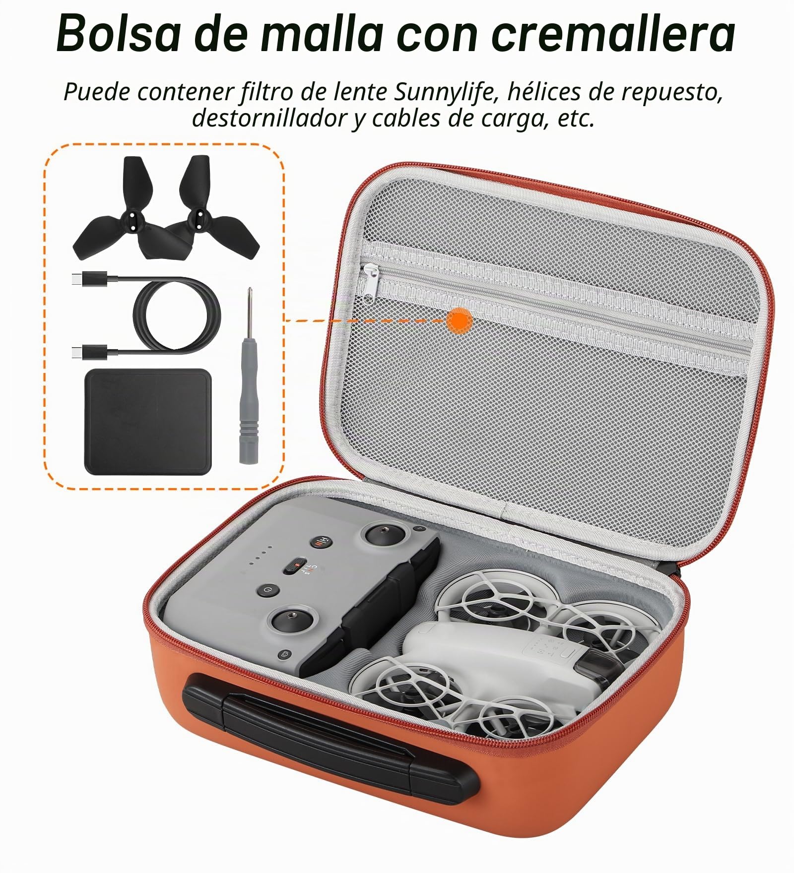 Bolsa para DJI NEO Bolsa de almacenamiento portátil Maleta rígida Bolsa de transporte impermeable resistente a la humedad a prueba de polvo Accesorios para drones, gris, Deportivo