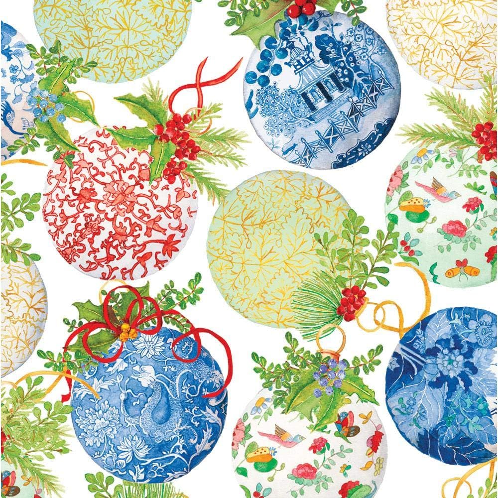 CaspariPorcelain Ornaments Gift Wrapping Paper – 2 Rolls (30" x 8 ft. each) – Premium Holiday Christmas Wrap for Gifts