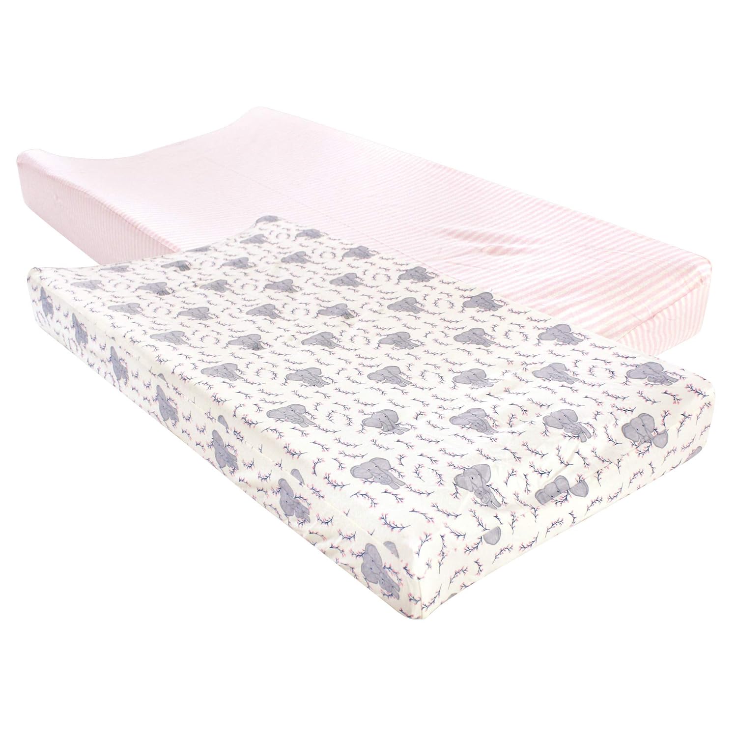 Touched by Nature Unisex Baby Organic Cotton Changing Pad Cover, Girl Elephant, One Size