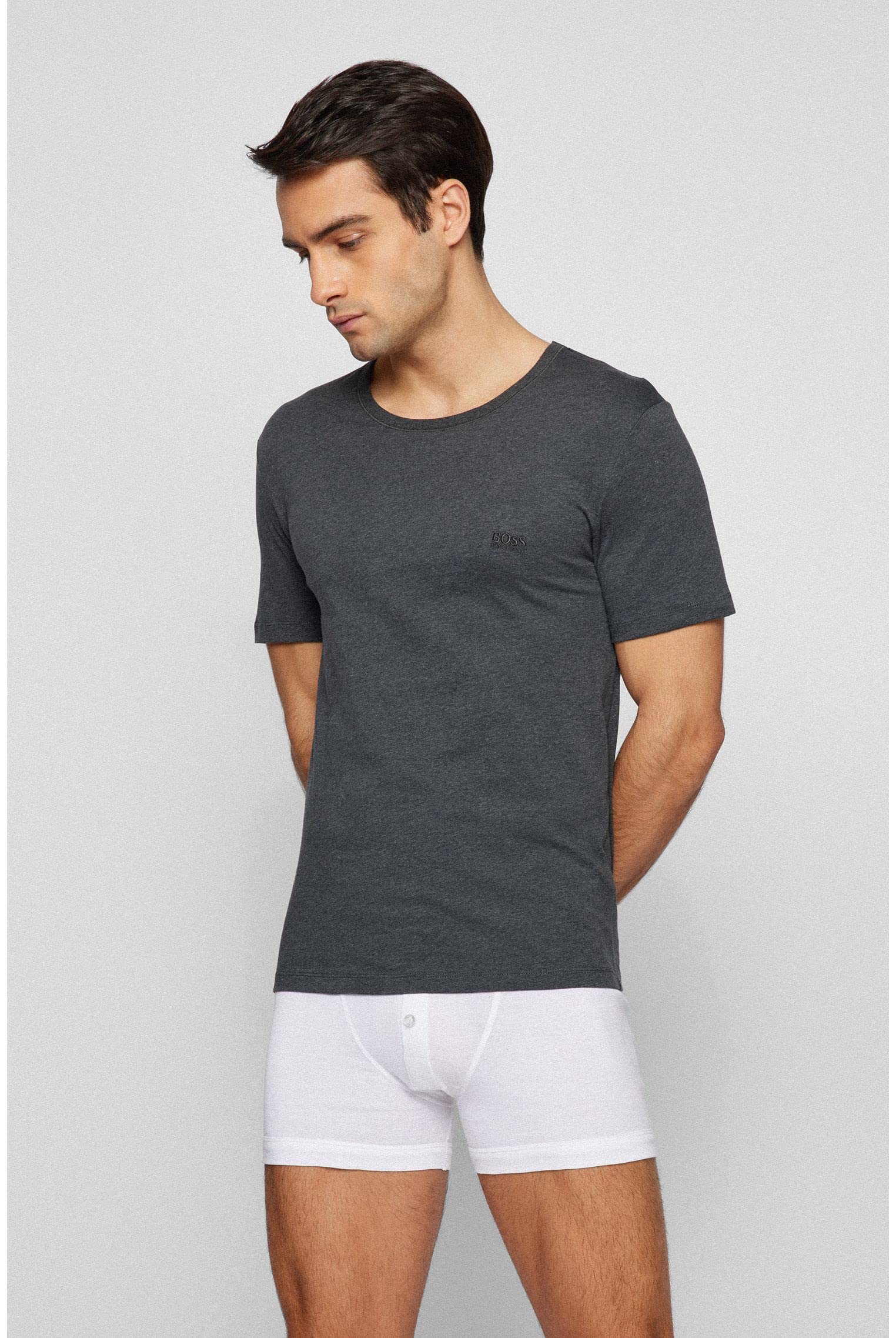 BOSS Mężczyźni T-Shirt RN 3P CO Koszulki,Open Blue497,M