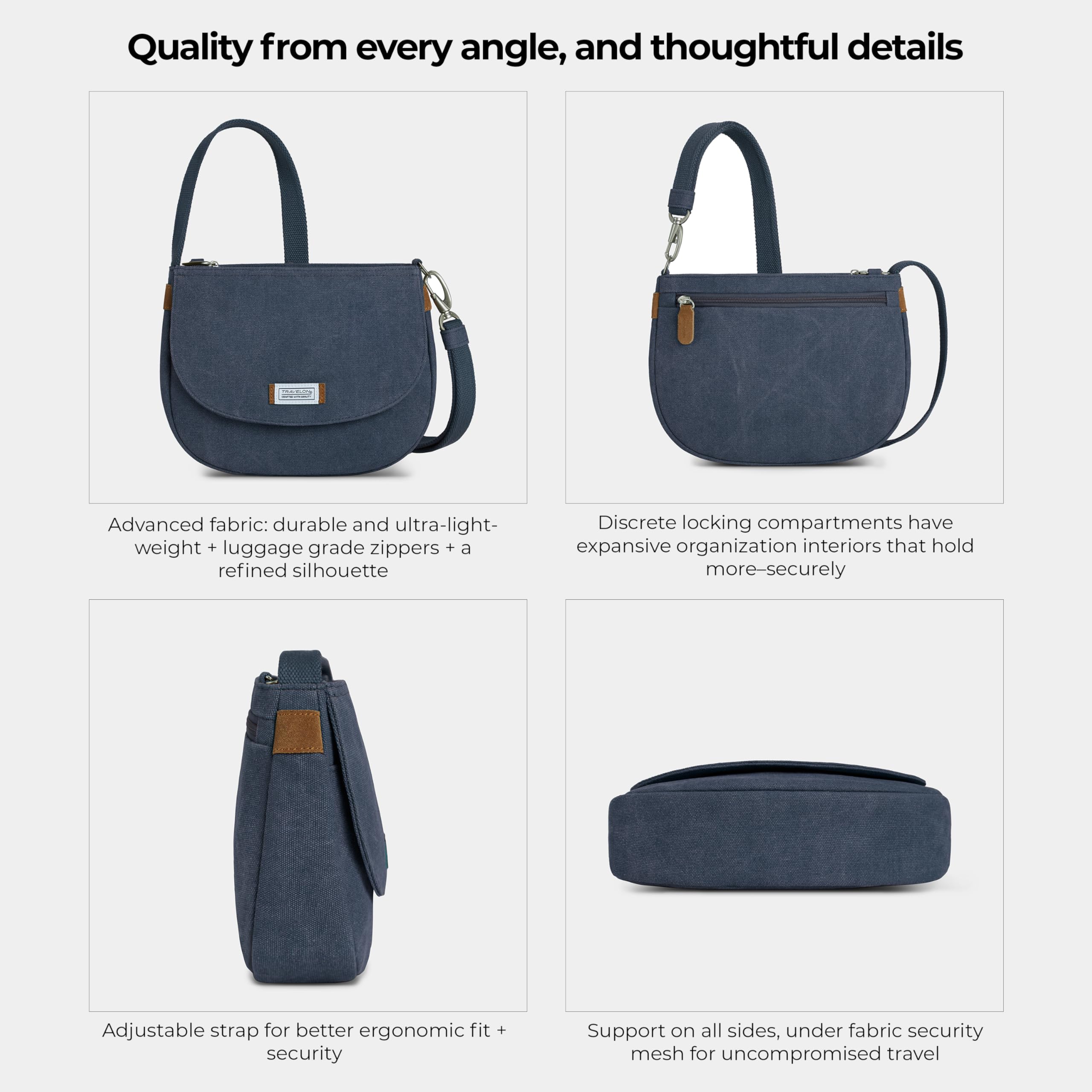 Travelon Travelon Anti-theft Heritage Saddle Crossbody Umhängetasche