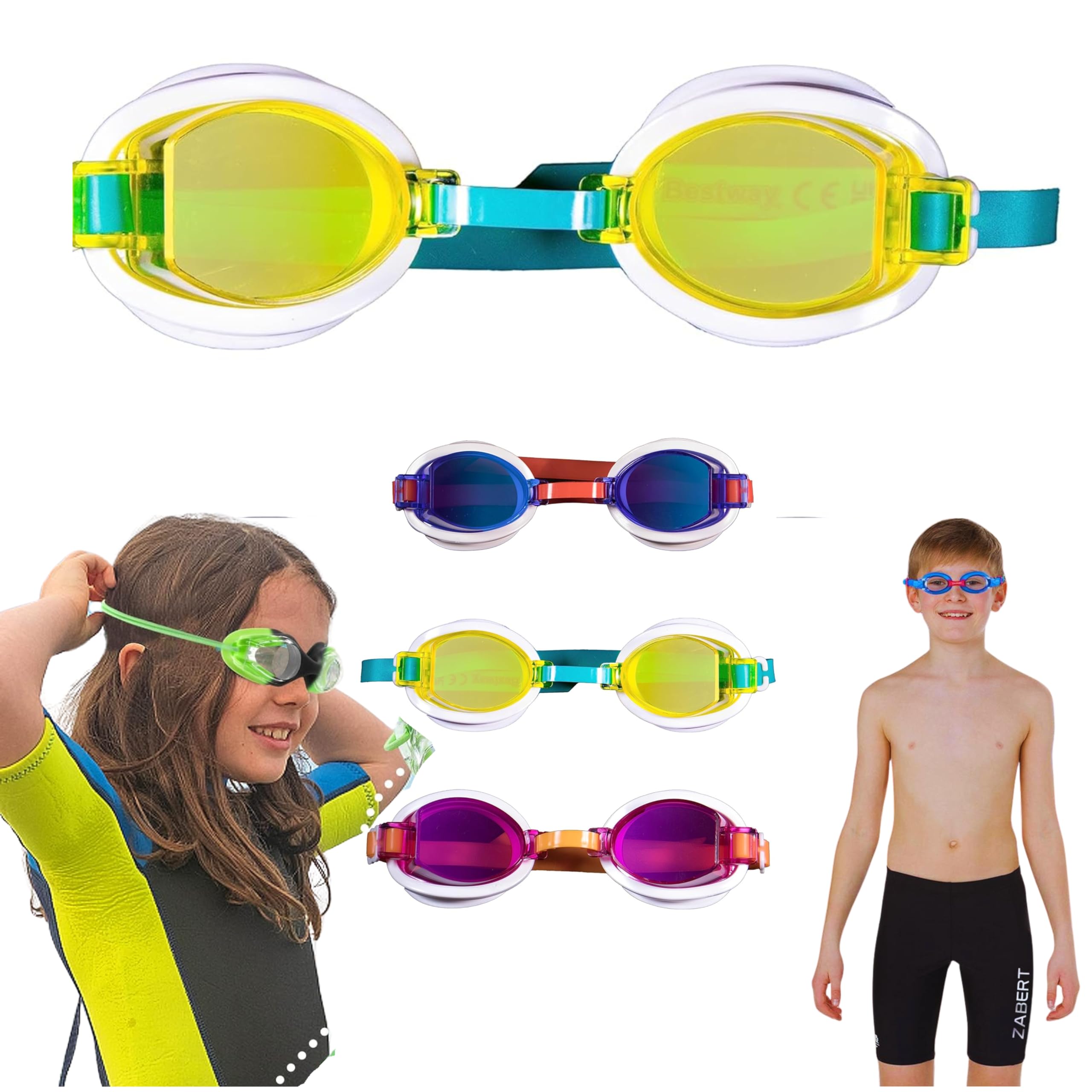 Bony Elite QUALITY PRODUCTS & THE BEST RATE Gafas de natación infantil para niños de 7 años o mas confortables con filtro UV protection resistentes a los impactos y con cristales tintados.