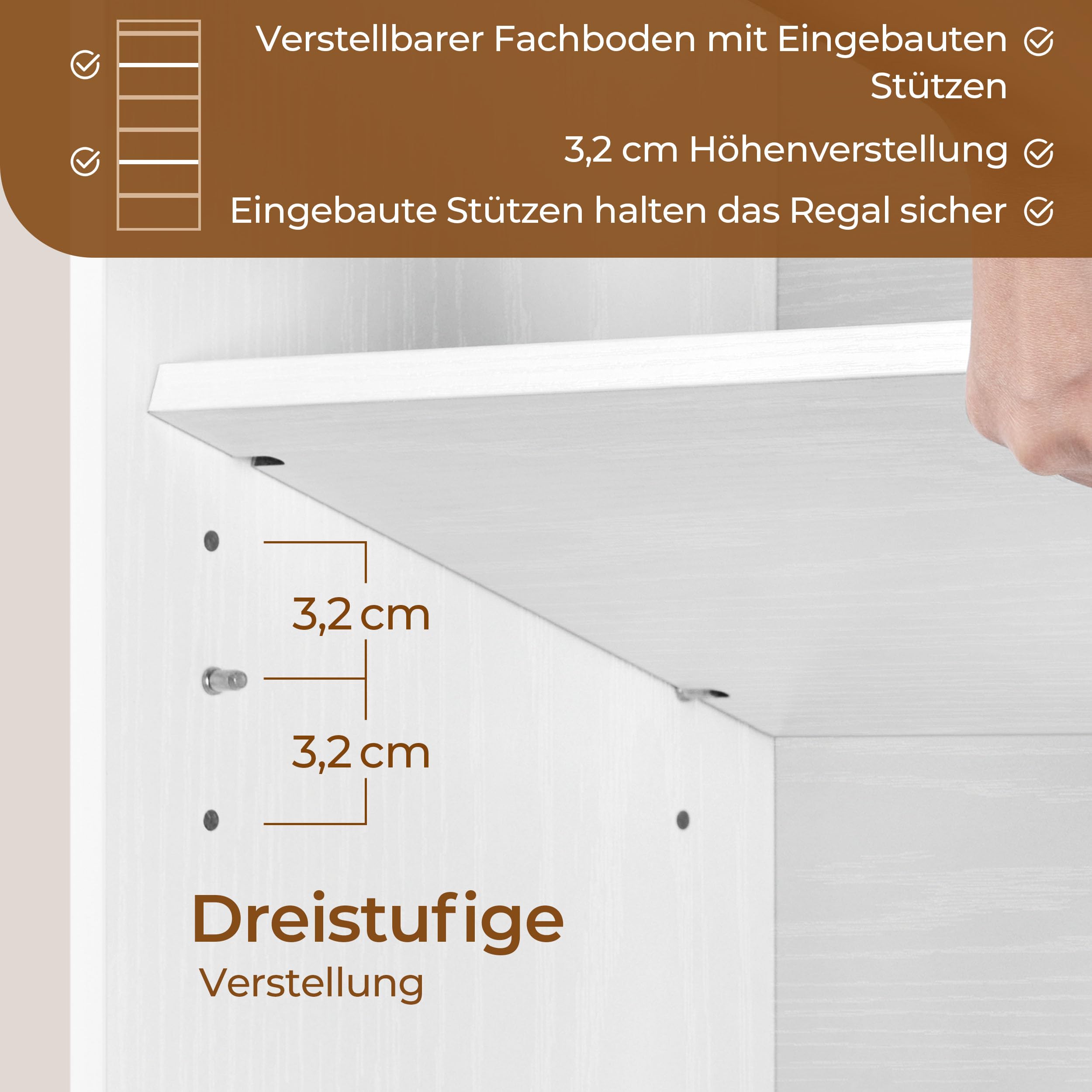 Yaheetech Bücherregal, 7 Fächern Bücherschrank mit Verstellbarer Regalboden, 180,5 cm H Standregal, offenes Aufbewahrungsregal für Wohnzimmer/Heimbüro/Arbeitszimmer, Weiß | Bücherschrank mit Verstellbarer Regalboden, offenes Aufbewahrungsregal für Wohnzim