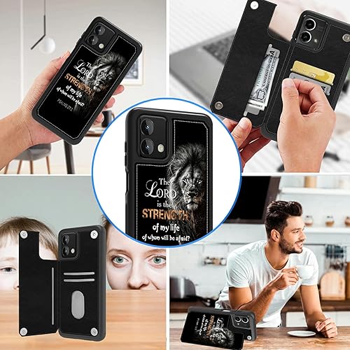 Miniatura 5 de Funda tipo cartera para Motorola Moto G Stylus 5G 2023 con tarjetero y cierre magnético, de piel, con bloqueo RFID, función atril, 3 ranuras para