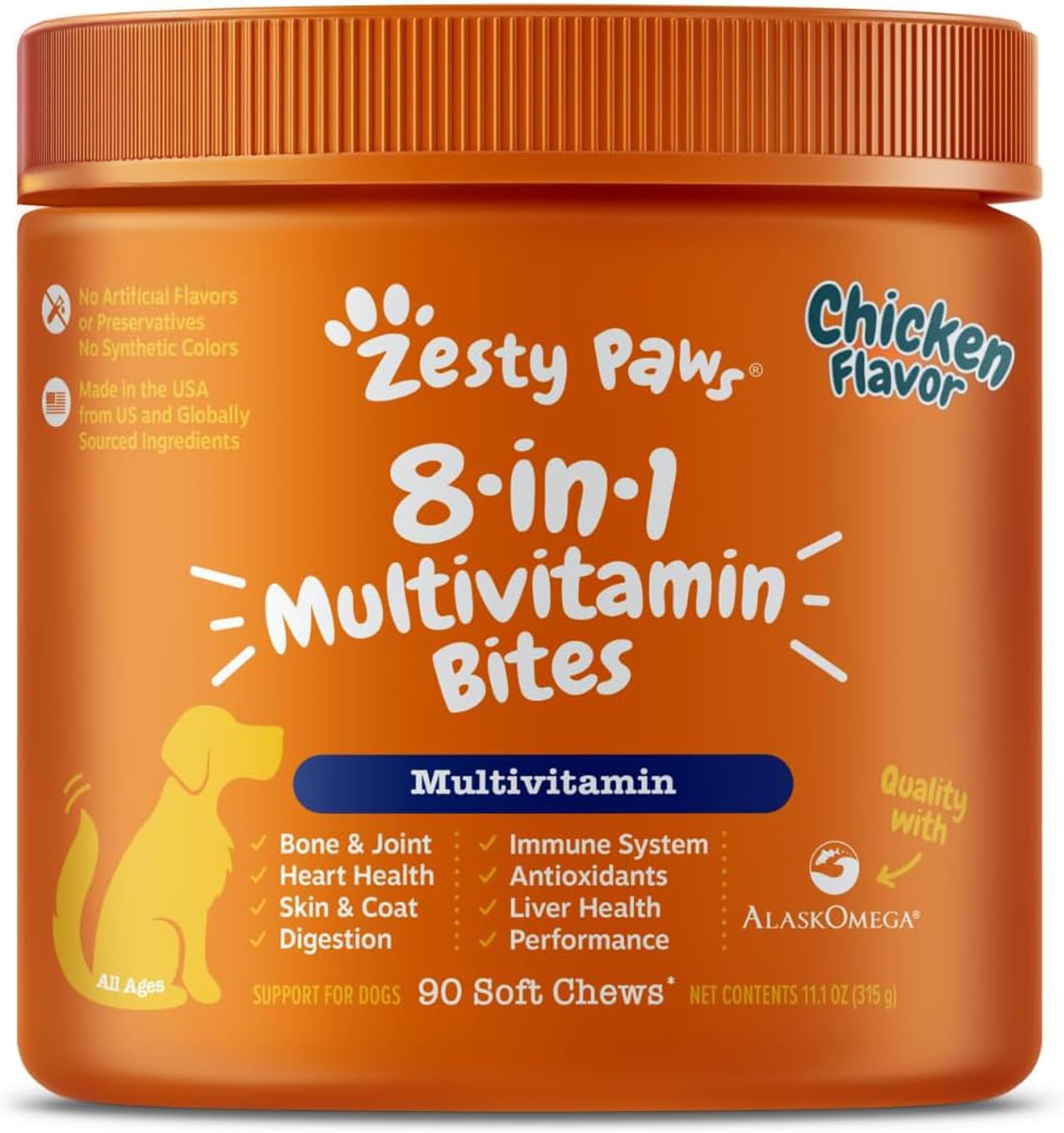 Zesty Paws 8-in-1 Multifunctional Bites Chicken 90ct