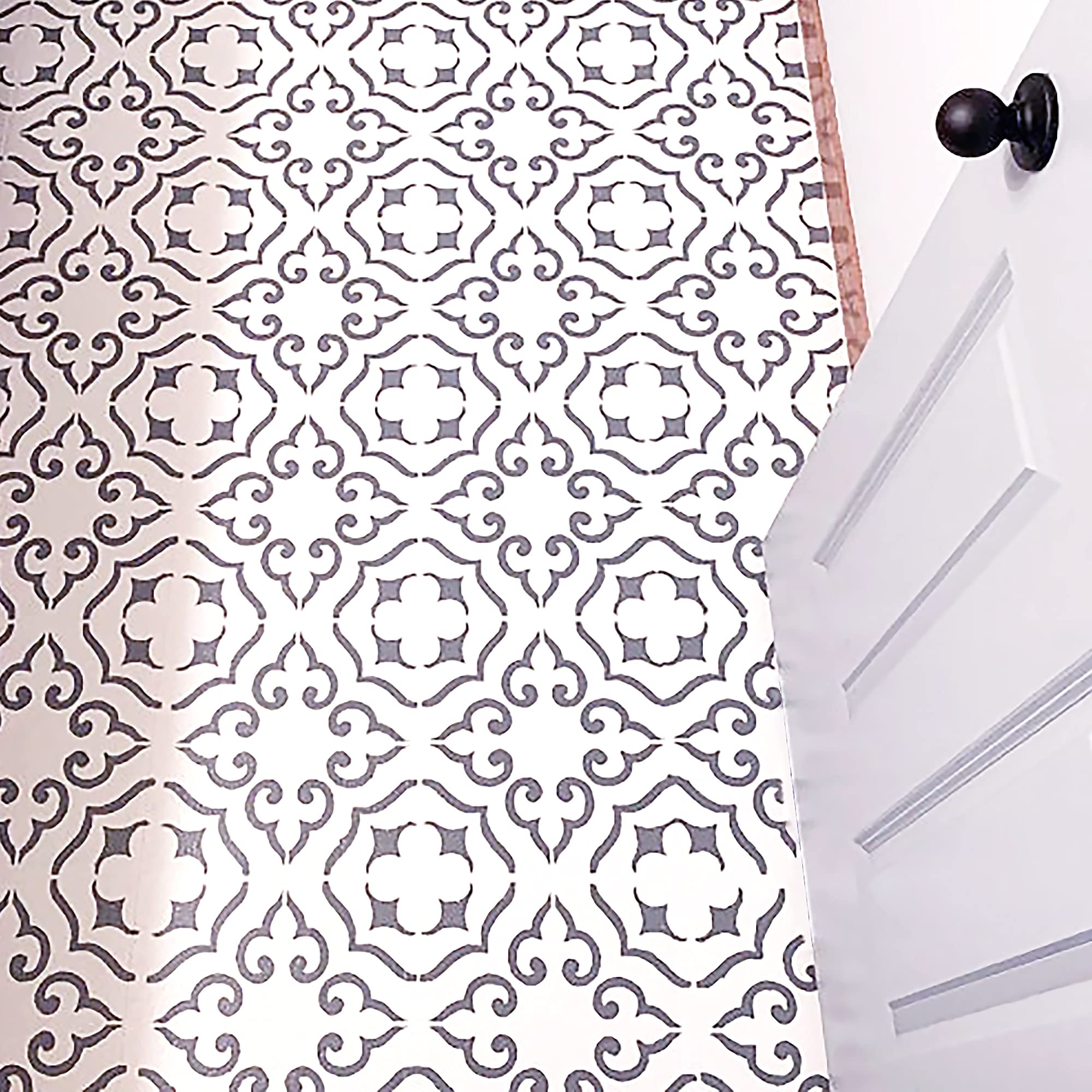 STENCILIT® Malaga Tile Stencil for Painting Floors Repositionable for