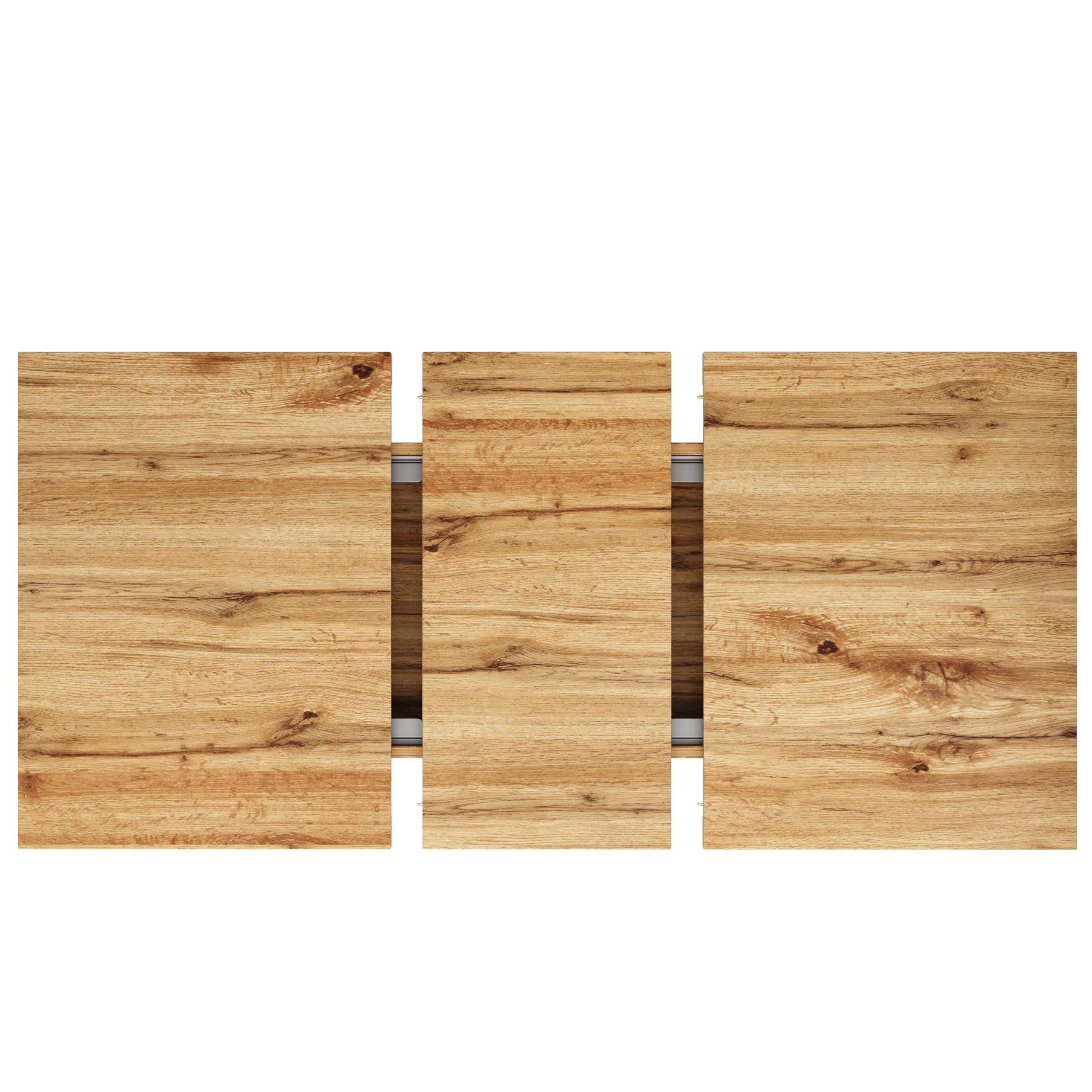 Tavolo da pranzo allungabile 120(160) x 75 x 75,5 cm, tavolo, tavolo da cucina, tavolo allungabile, allungabile fino a 160 cm, adatto per cucina e soggiorno, piano del tavolo con venature del legno